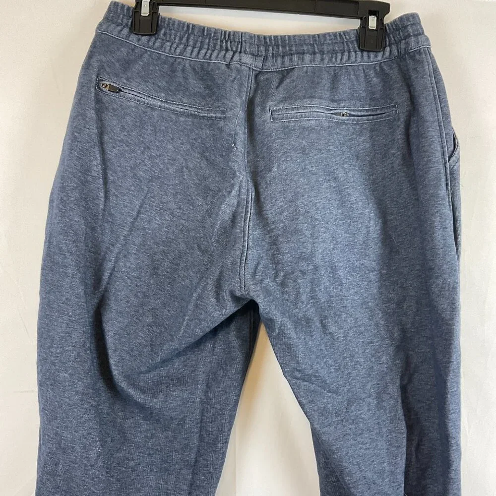 Raffi Men's Pull On Pants L Blue Pockets Tie Waist Straight Leg